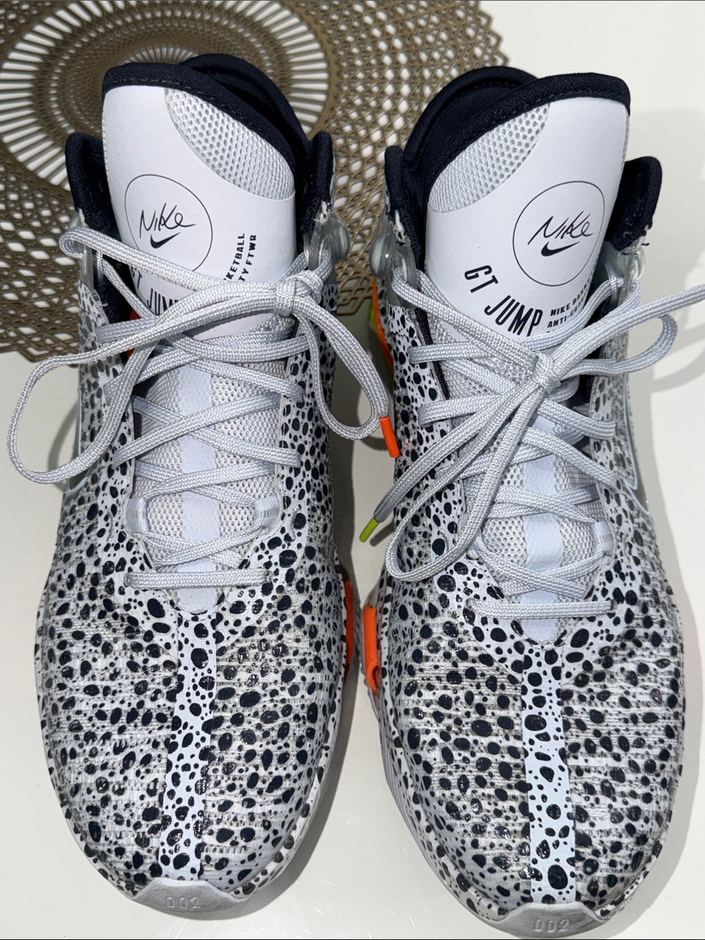 Nike Air Zoom GT Jump 2 Olympic athletic shoe, Size 11, black/white/neon speckle